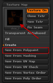 Нажмите по кнопке New from Polypaint